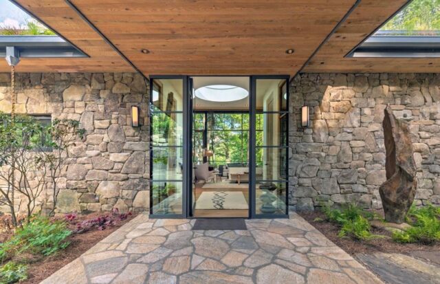 Where glass meets stone and wood — nature and design in perfect balance. 🏔️✨ #Unilux #Curtainwall #Customwindows #Customconstruction #Architecture
#Stonework  #WNCBuilders #Mountainbuilding #Slidingglassdoors  #MountainRetreat